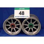 Two OZ 2014 F1 Front Wheel Rims, fitted Captive Wheel Nuts & Tyre Pressure Monitoring