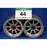 Two OZ 2014 F1 Front Wheel Rims, fitted Captive Wheel Nuts & Tyre Pressure Monitoring