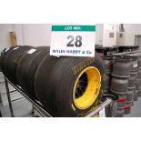 Two 2011 Show Rear Wheel Rims mounted with PIRELLI Slick Show Tyres