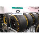 Two 2013 Show Front Wheel Rims mounted with PIRELLI Slick Show Tyres