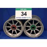 Two OZ 2014 F1 Front Wheel Rims, fitted Captive Wheel Nuts & Tyre Pressure Monitoring