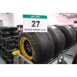 Two 2011 Show Front Wheel Rims mounted with PIRELLI Slick Show Tyres