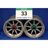 Two OZ 2014 F1 Front Wheel Rims, fitted Captive Wheel Nuts & Tyre Pressure Monitoring