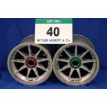 Two OZ 2014 F1 Front Wheel Rims, fitted Captive Wheel Nuts & Tyre Pressure Monitoring