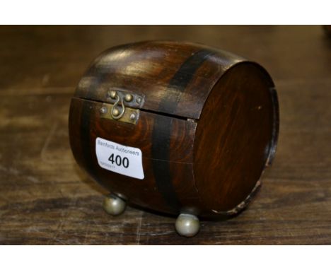 A barrel shaped cigarette box by Teofani and company Ltd of Old Bond Street, London, c.1930