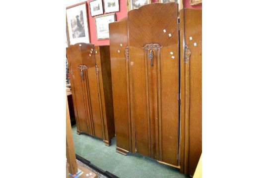 A 1940 S Lebus Furniture Bedroom Suite Comprising Double Wardrobe