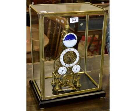 A contemporary moon-phase skeleton clock