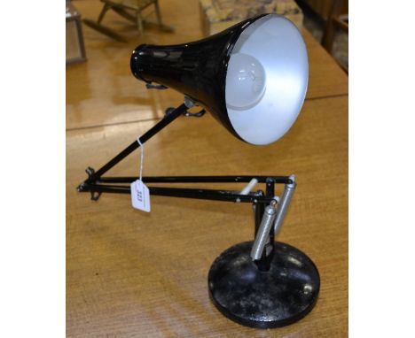 A Vintage 1960s black angle poise desk lamp