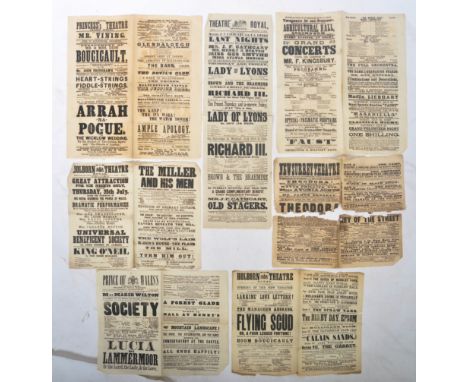 Victorian Ephemera Collection - a good collection of x7 antique 19th century Victorian Theatre / Music hall posters and playb