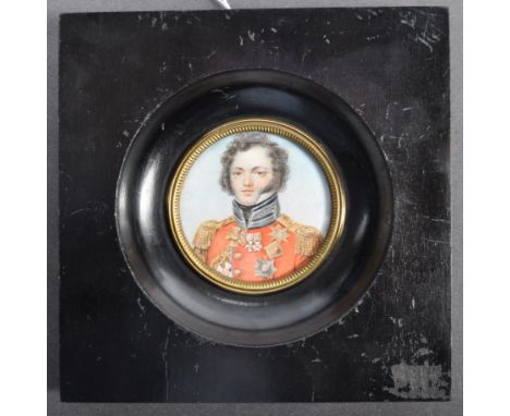 Jean Baptiste Isabey (1767-1855) - A 19th Century portrait miniature painting on ivory depicting a Napoleonic General, likely