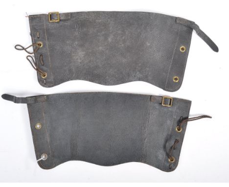 A pair of original WWII Second World War Military Cavalry leg gaiters. Both bearing makers name for Lees Ltd and dated 1942 w