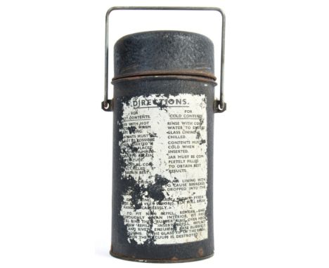 An original WWII Second World War British aviation thermos&nbsp;vacuum canister / flask. As used by most RAF Royal Air Force 