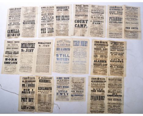 Victorian Ephemera Collection - a good collection of x10 antique 19th century Victorian Theatre / Music hall posters and play