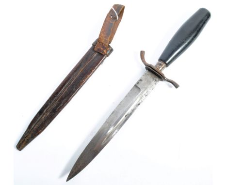 An unusual WWI First World War period trench fighting dagger / knife - appearing to have been fashioned from a short Carbine 