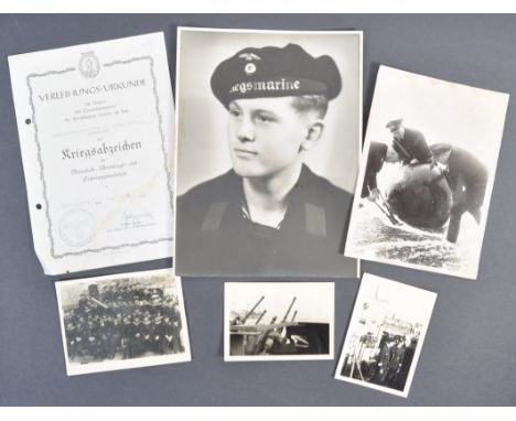 A collection of original WWII Second World War Third Reich Nazi German Kriegsmarine ephemera, all relating to one Heinrich Mu