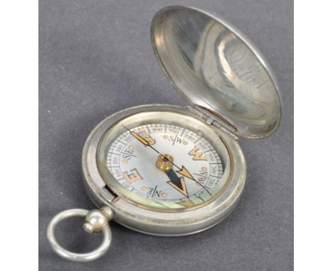 A rare WWI First World War Military Officers Marching Compass by Dennison Birmingham in a full hunter pocket watch case. Date