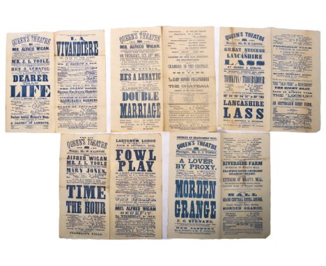 Victorian Ephemera Collection - a good collection of x5 antique 19th century Victorian Theatre / Music hall posters and playb