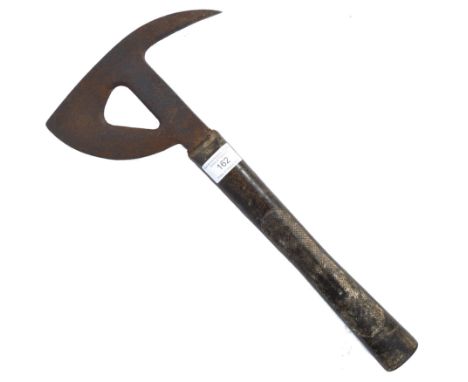 An original WWII Second World War British Army military aircraft escape axe likely from a Horsa glider. The typical insulated