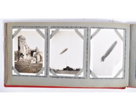A rare and interesting c1930's personal photograph album which is believed to depict the maiden voyage of British Airship R.1