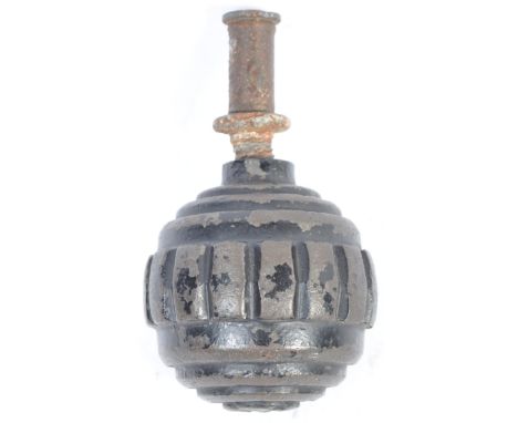 A rare original WWI First World War Imperial German Army 1915 pattern ' Kugel Grenade ' ball hand grenade. Spherical form, wi