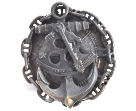 A scarce WWI First World War related Imperial Russian Navy Submariner's / Submarine Officer's badge. The badge with anchor an