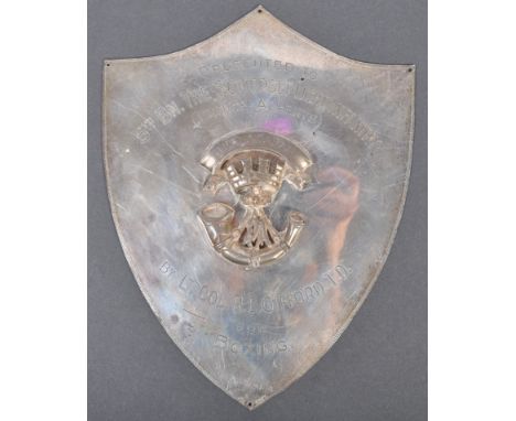 A large and impressive solid hallmarked silver inter-war Somerset Light Infantry related ' Boxing ' award plaque. The plaque 