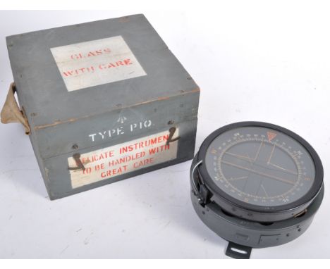 An original WWII Second World War RAF issue Lancaster Navigator's navigational ' P10 ' Compass. The compass mounted on a meta