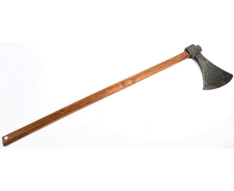 A believed 19th Century French antique naval boarding axe also known as an&nbsp;Hache du Bord having a simple metal hatchet a