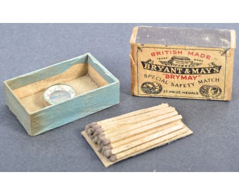 A scarce WWII Second World War RAF Royal Air Force MI9 / SOE issued miniature brass ' escape ' compass - hidden within a box 