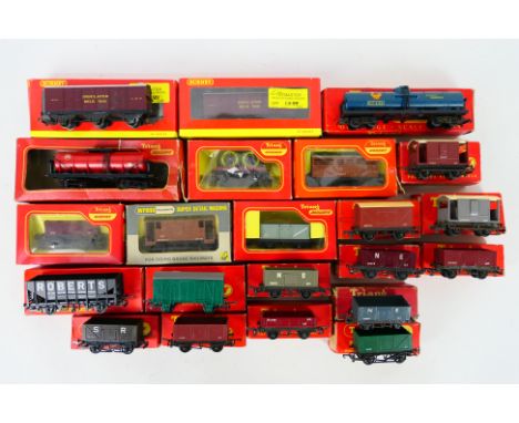 Triang - Hornby - Wrenn - 20 boxed OO gauge freight rolling stock wagons. Lot includes Wrenn W4311 X Guards Van; Hornby R6242