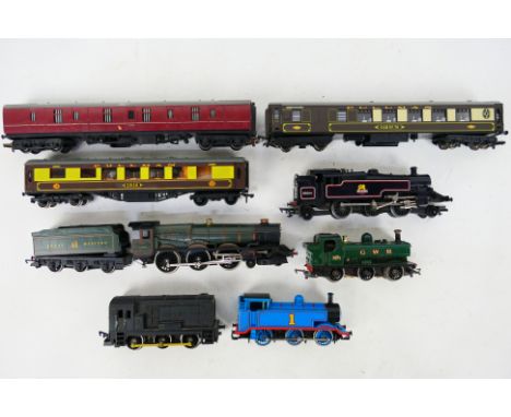 Hornby - Triang - Five unboxed OO gauge locomotives three unboxed passenger coaches. Lot includes Hornby 0-6-0T Op.No.1 'Thom