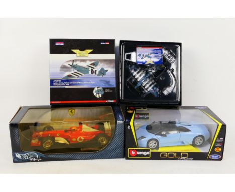 Corgi - Hot Wheels - Bburago - 3 x boxed models, a limited edition Spitfire Battle Of Britain Memorial Flight in 1:72 scale #