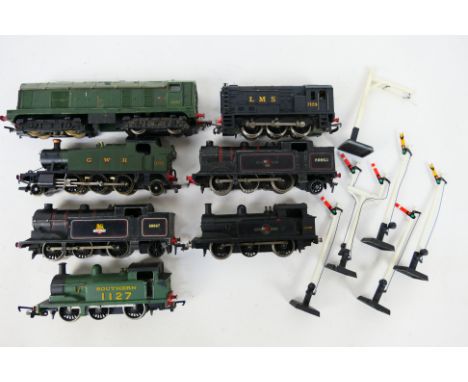 Triang - Hornby - Lima - Wrenn - Seven unboxed OO gauge diesel and steam locomotives with a small group of unboxed Hornby Dub