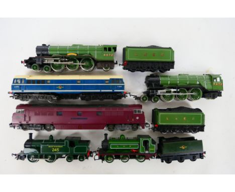 Triang - Hornby - Lima - Six unboxed OO gauge diesel and steam locomotives. Lot includes Lima Class 52 diesel Op. No.D1016 'W