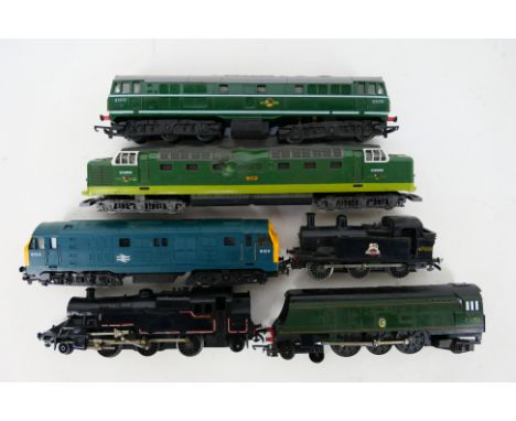 Triang - Hornby - Lima - Six unboxed OO gauge diesel and steam locomotives. Lot includes Lima Class 55 Deltic Op.No. D9003 'M