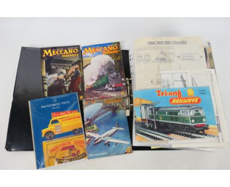 Hornby - Triang - Minic - Meccano - An A4 lever arch folder containing a large amount of predominately Hornby catalogues and 