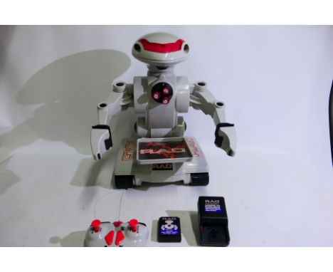 Toymax - A 1998 R.A.D remote controlled toy robot - Robot comes with controller, battery pack, and charge plug. Robot is 45 c