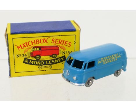 Matchbox - A boxed Volkswagen Van # 34. The model appears in Near Mint condition with only some very minor rub marks to the s