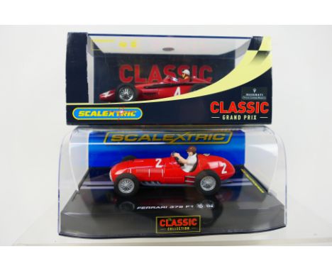 Scalextric - 2 x boxed Italian Grand Prix cars, Ferrari 375 # C2915 and Maserati 250F # C2662. Both appear Mint in Good boxes