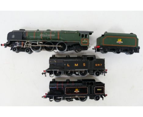 Hornby Dublo - Three unboxed Hornby Dublo 3-rail steam locomotives, including EDL12 Duchess Class 4-6-2 Op.No. 46232 'Duchess