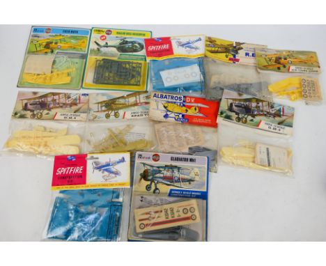 Airfix - 11 bagged / carded 1:72 scale Airfix plastic model kits. Lot includes Airfix #1401 RE8 1916 Reconnaissance Aircraft;