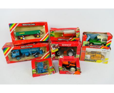 Britains - Joal - 8 x boxed models including Leyland Milk Tanker # 9604, Renault Tractor # 9522, Land Rover # 9512 and others