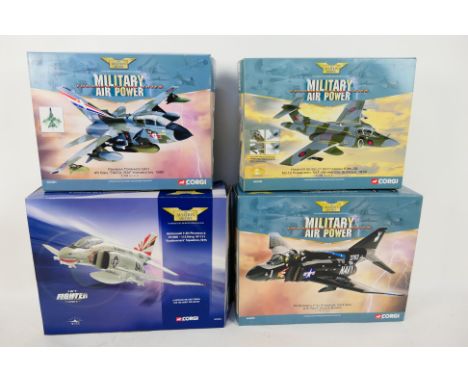 Corgi Aviation Archive - 4 x boxed models in 1:72 scale, Hawker Siddeley Buccaneer # AA43102, McDonnell Phantom # AA33205, Pa