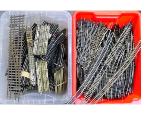 Hornby - Peco - Lima - A large collection of OO gauge track including curves, straights, points, diamond crossings some Dublo