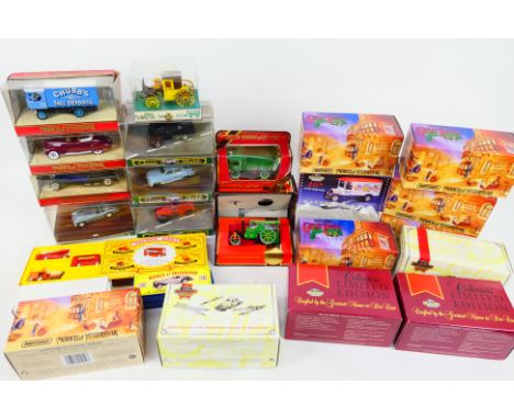 Matchbox - Corgi - Brumm - 24 x boxed models including Saab 96 # D711, Lincoln Zephyr # YY064/B, Talbot van in South Pacific 