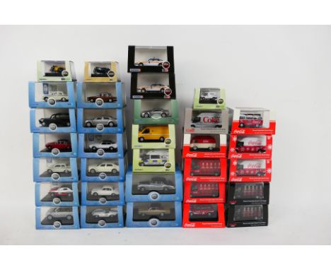 Oxford - 32 x boxed vehicles mostly in 1:76 railway scale including Coke Cola VW van, Coke Cola VW Transit, Bentley Mulsanne,