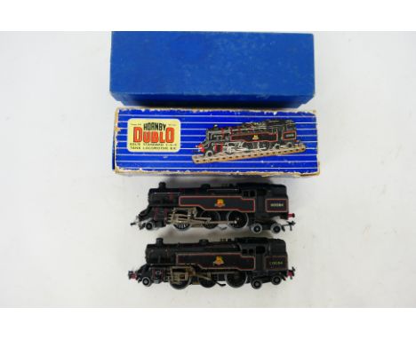 Hornby Dublo - Two boxed Hornby Dublo 3-rail EDL18 Class 4MT Standard 2-6-4 steam locomotives with Op.Nos.80054 in both in BR
