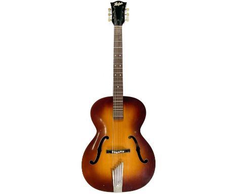 1966 Hofner Congress archtop guitar. Acoustic model, made in Germany, Finish: brunette, S/N 1XXX1.The neck appears to be stra