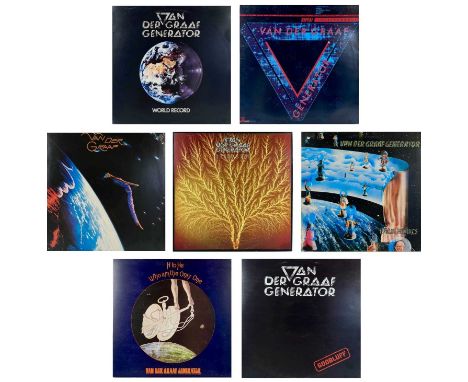 Van Der Graaf Generator. Seven 12" albums. 'H to He Who Am The Only One', (CAS 1027, 1970), VG, 'The Quiet Zone/The Pleasure 