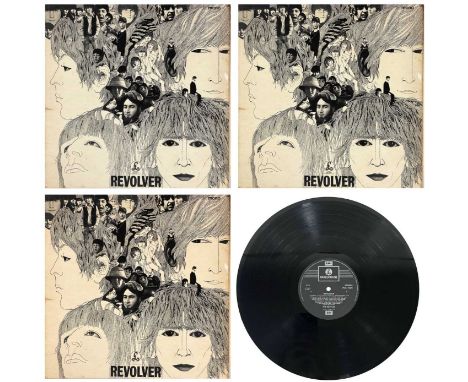 The Beatles 'Revolver' PMC 7009, good disc, some light soiling to sleeve, 1966; With one other and a later re-issue. (3)